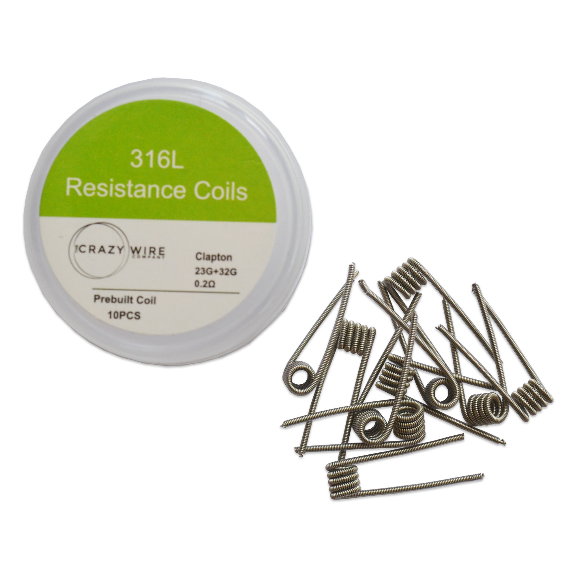 PreMade SS316L Clapton Coils 0.2 Ω 10 Pack The Crazy Wire Company