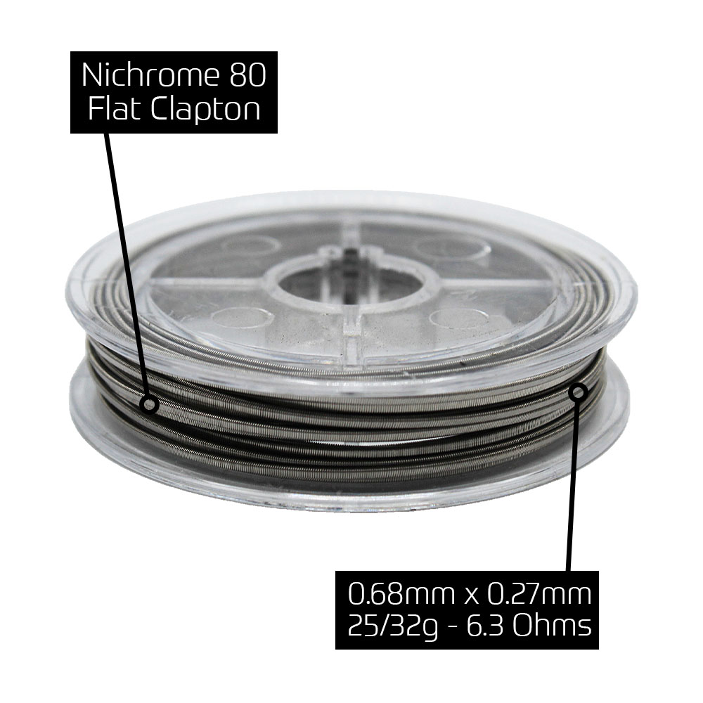 25 AWG Ni80 Flat Clapton coil wire