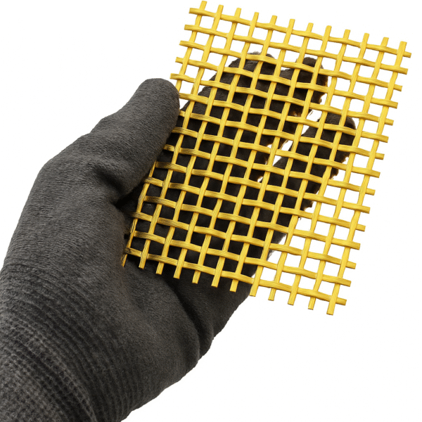Brass Coloured Anodized Aluminium Lattice Metallic Mesh Wire | 5mm Square Hole - Image 2